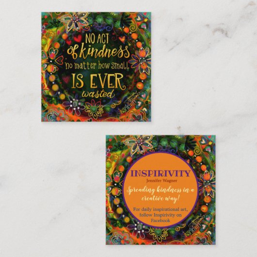 「親切は決して無駄ではない」インスピレーションカード スクエア名刺 (正面/裏面)