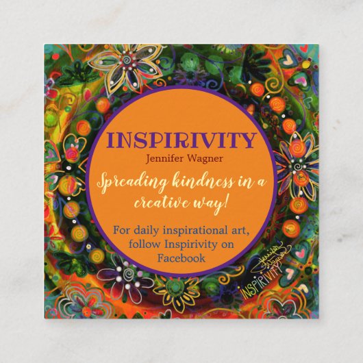 「親切は決して無駄ではない」インスピレーションカード スクエア名刺 (裏面)