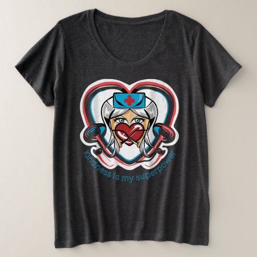 親切は私の超大国 プラスサイズTシャツ (デザイン正面)