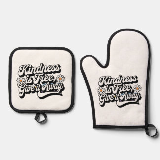 「親切は自由与えだよ遠くに」 鍋つかみ&鍋敷きセット