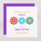 「親切は雪のよう」のホリデーカード シーズンカード (正面/裏面)