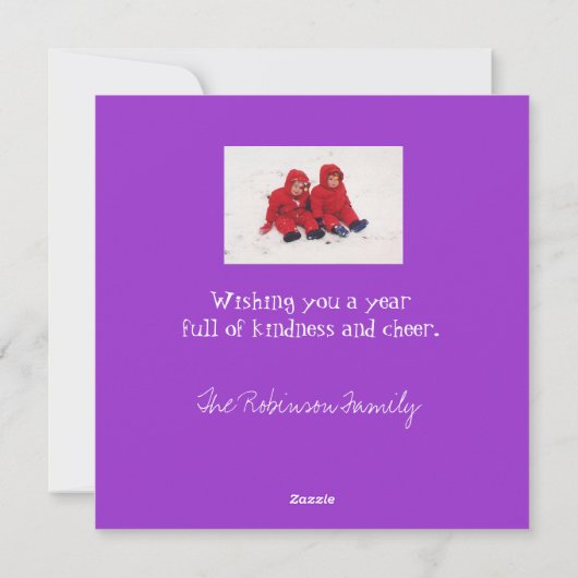 「親切は雪のよう」のホリデーカード シーズンカード (裏面)