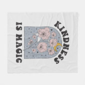 親切は魔法ヴィンテージ花 フリースブランケット (正面(横))