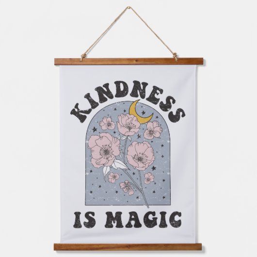 親切は魔法ヴィンテージ花 吊り下げ型タペストリー (正面)