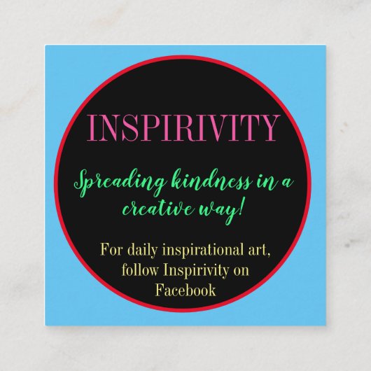 親切も伝染病になる スクエア名刺 (裏面)