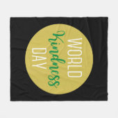 親切を受け入れる世界の優しい日 フリースブランケット (正面(横))