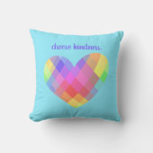 親切を選びなさい。レインボーハート クッション (正面)
