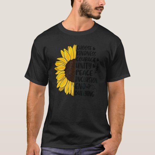 親切を選択する勇気ユニティ平和ひまわりユニット Tシャツ (正面)