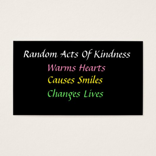 親切シンプルカードの無作為な行為 (正面)