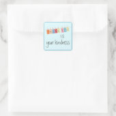 親切ステッカーをありがとう スクエアシール (バッグ)