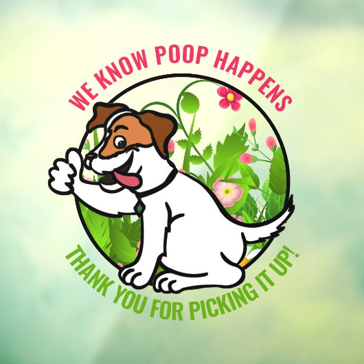 親切フレンドリーな犬の拾い上げ窓看板 ウィンドウサイン (シート3)