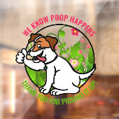 親切フレンドリーな犬の拾い上げ窓看板 ウィンドウサイン (シート2)