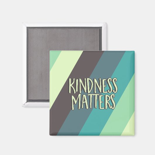 親切事項シンプルモダンストライプ緑の青 マグネット (正面/裏面)