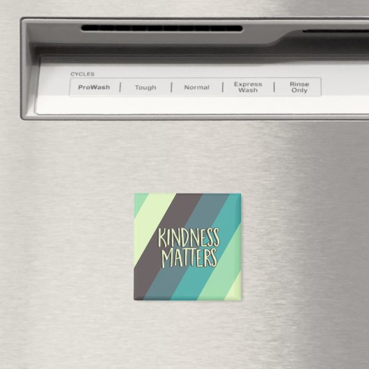 親切事項シンプルモダンストライプ緑の青 マグネット (インサイチュ (食洗機))