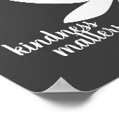 親切事項引用文モダン花デザイン ポスター (角)