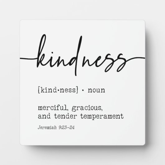 親切定義エレミヤ9:23キリスト教のサイン フォトプラーク (正面)