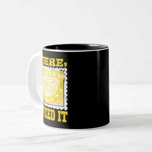 親切家収集家Iのスタンプ収集デザイン ツートーンマグカップ (正面左)