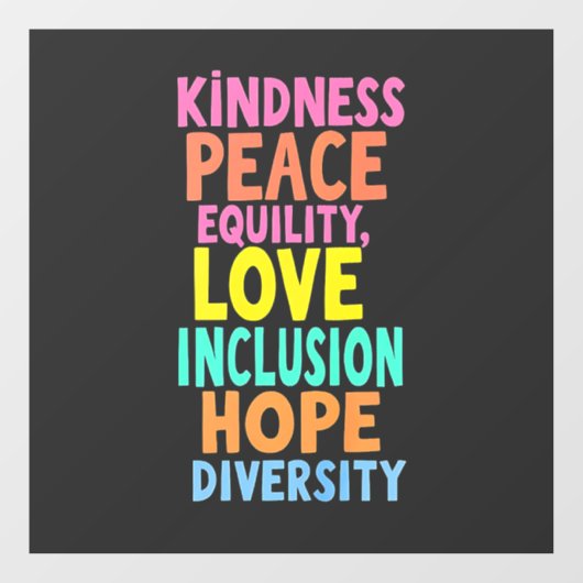 親切平和平等ラブインクルージョン希望ダイバー ウィンドウサイン (シート)