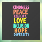 親切平和平等ラブインクルージョン希望ダイバー ウィンドウサイン (シート3)