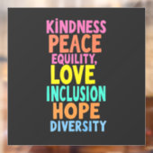 親切平和平等ラブインクルージョン希望ダイバー ウィンドウサイン (シート2)