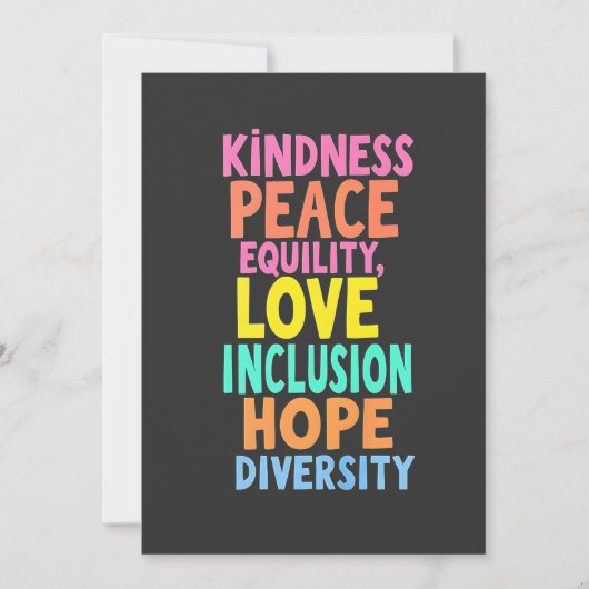 親切平和平等ラブインクルージョン希望ダイバー サンキューカード (正面)