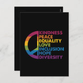 親切平和平等ラブインクルージョン希望ダイバー シーズンポストカード (正面/裏面)
