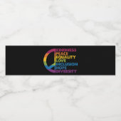 親切平和平等ラブインクルージョン希望ダイバー ペットボトルラベル (シングルラベル)