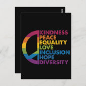 親切平和平等ラブインクルージョン希望ダイバー ポストカード (正面/裏面)