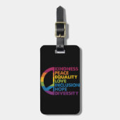 親切平和平等ラブインクルージョン希望ダイバー ラゲッジタグ (正面縦)