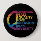 親切平和平等ラブインクルージョン希望ダイバー 缶バッジ (正面)