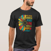 親切平和平等ラブインクルージョン希望ダイバー Tシャツ (正面)