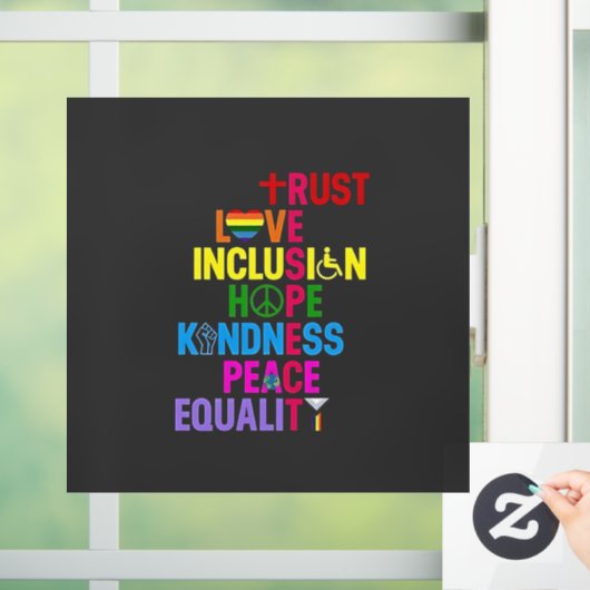 親切平和平等ラブインクルージョン希望 ウィンドウサイン (ホーム)