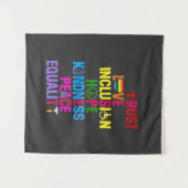 親切平和平等ラブインクルージョン希望 タペストリー (正面(横))