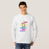 親切平和平等ラブインクルージョン希望 Tシャツ (正面フル)