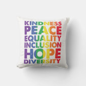 親切平和平等ラブインクルージョンLGBT クッション (正面)