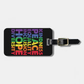 親切平和平等ラブインクルージョンLGBT ラゲッジタグ (正面横)