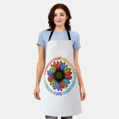 親切平和平等ラブホープ多様性ヒト エプロン (着用した状態)