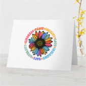 親切平和平等ラブホープ多様性ヒト カード (黄色い花)