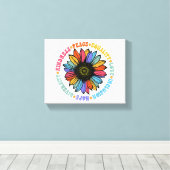 親切平和平等ラブホープ多様性ヒト キャンバスプリント (インサイチュ (ウッドフロア))