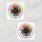 親切平和平等ラブホープ多様性ヒト スクエア名刺 (正面/裏面)