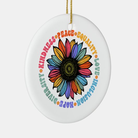 親切平和平等ラブホープ多様性ヒト セラミックオーナメント (右)