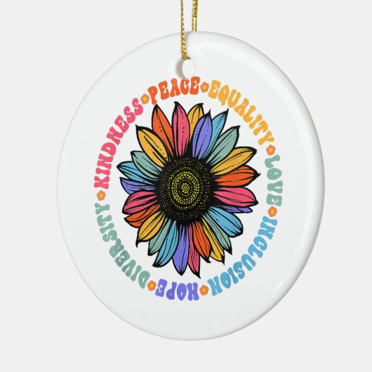 親切平和平等ラブホープ多様性ヒト セラミックオーナメント (左)