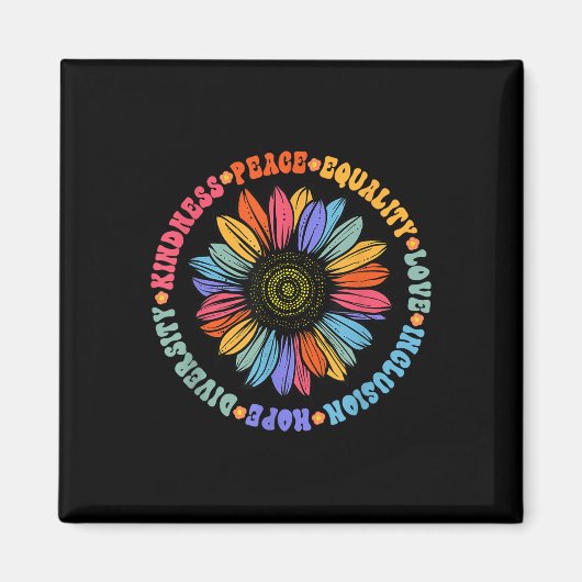 親切平和平等ラブホープ多様性ヒト マグネット (正面)