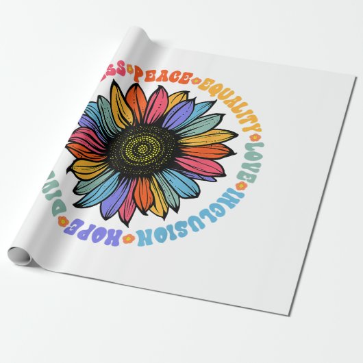 親切平和平等ラブホープ多様性ヒト ラッピングペーパー (アンロールド)