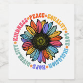 親切平和平等ラブホープ多様性ヒト ワインラベル (シングルラベル)