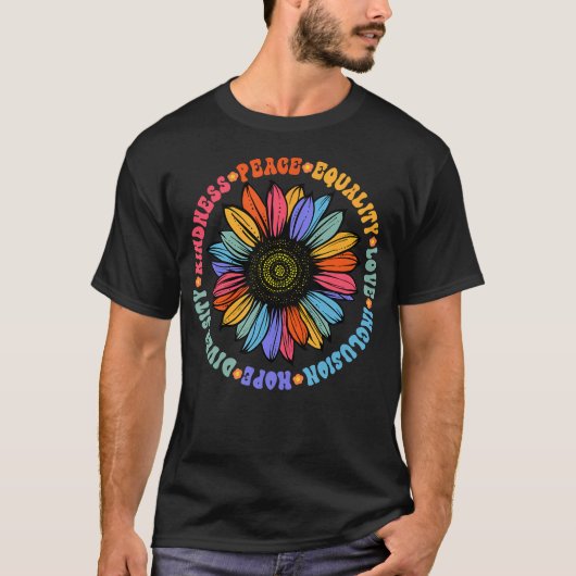 親切平和平等ラブホープ多様性ヒト Tシャツ (正面)