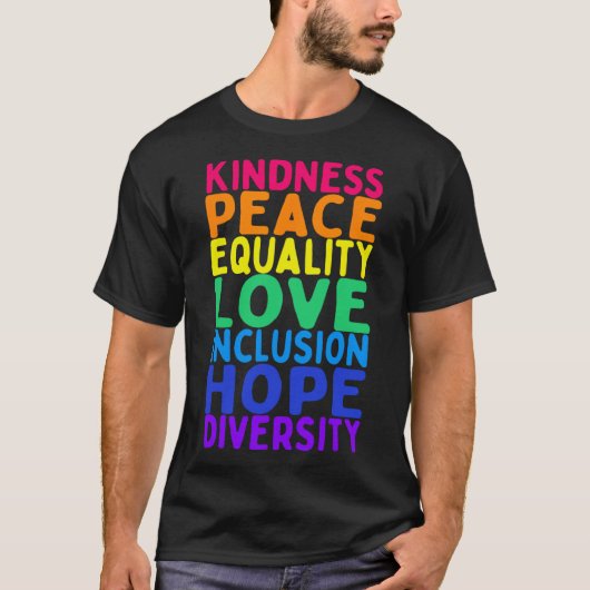 親切平和平等包摂多様性人間 Tシャツ (正面)