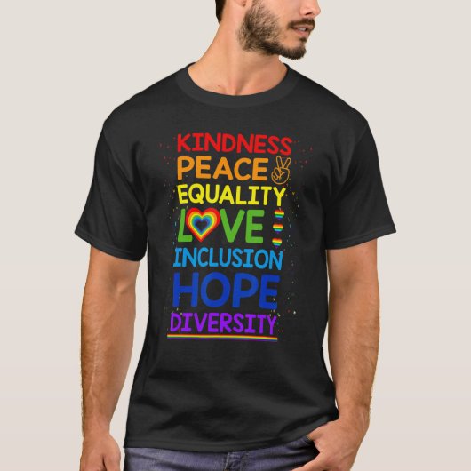 親切平和平等包摂多様性人間 Tシャツ (正面)