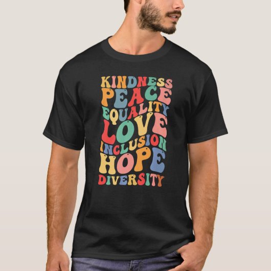 親切平和平等包摂多様性人間 Tシャツ (正面)
