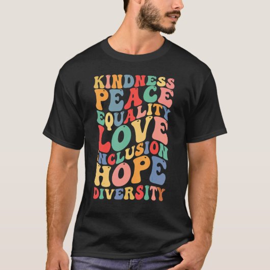 親切平和平等包摂多様性人間 Tシャツ (正面)
